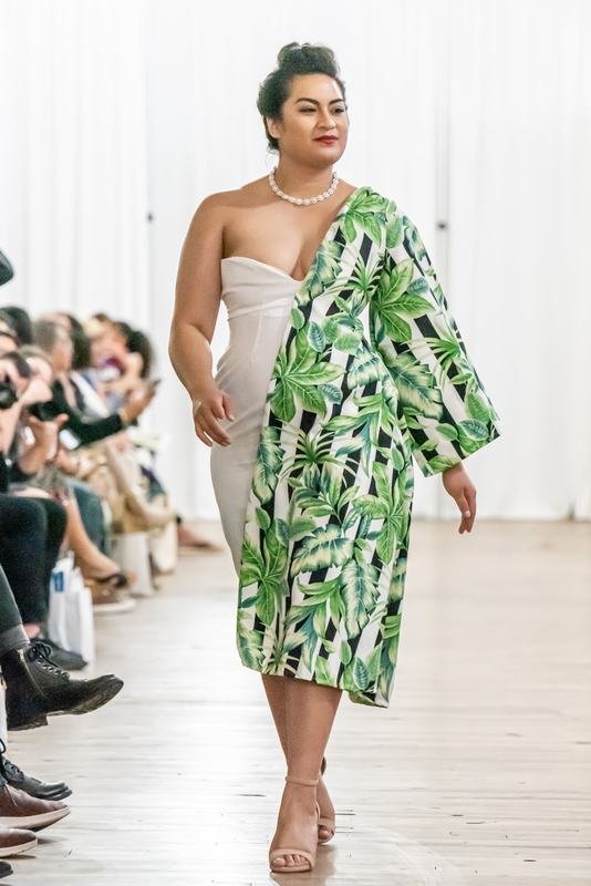Model walking the 2022 Le Pasefika Runway