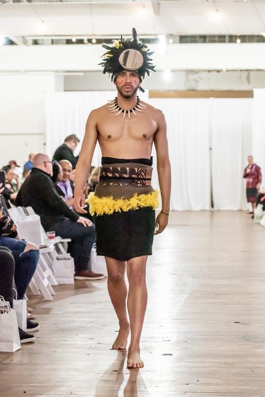 Runway look from the 2022 Le Pasefika Runway show