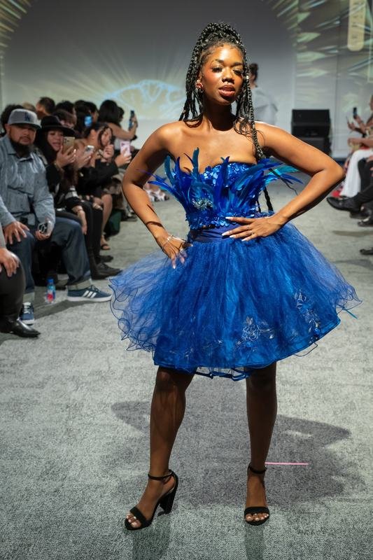 Model walking the 2023 Le Pasefika Runway