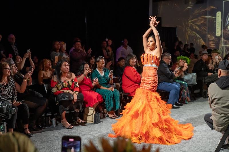 Runway look from the 2023 Le Pasefika Runway show