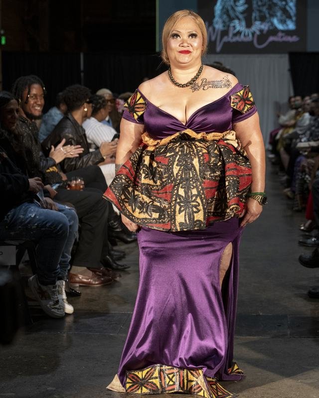 Model walking the 2024 Le Pasefika Runway