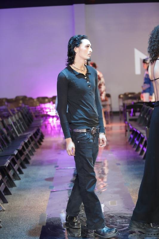 Model on the Le Pasefika Runway 2025 stage